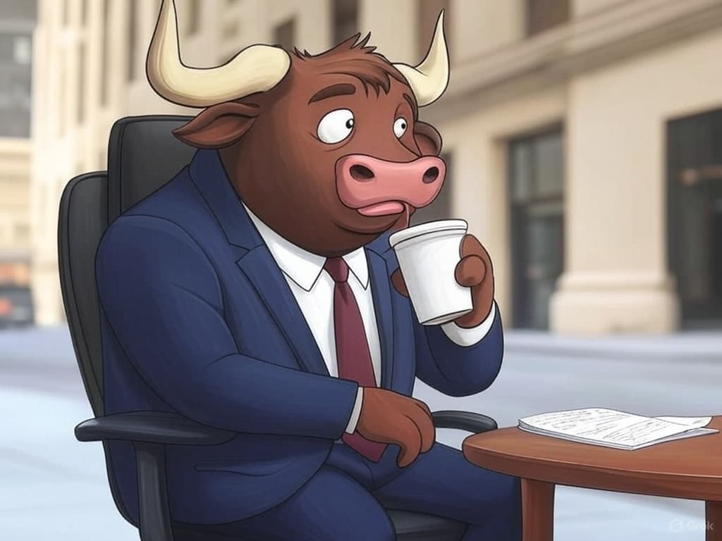 chill-bull-sipping-coffee