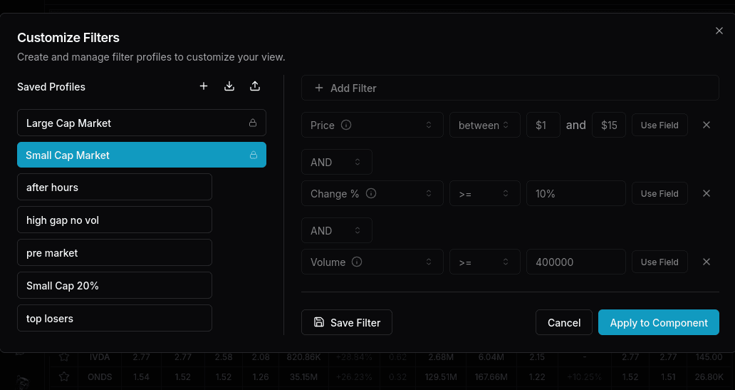 Advanced Filtering